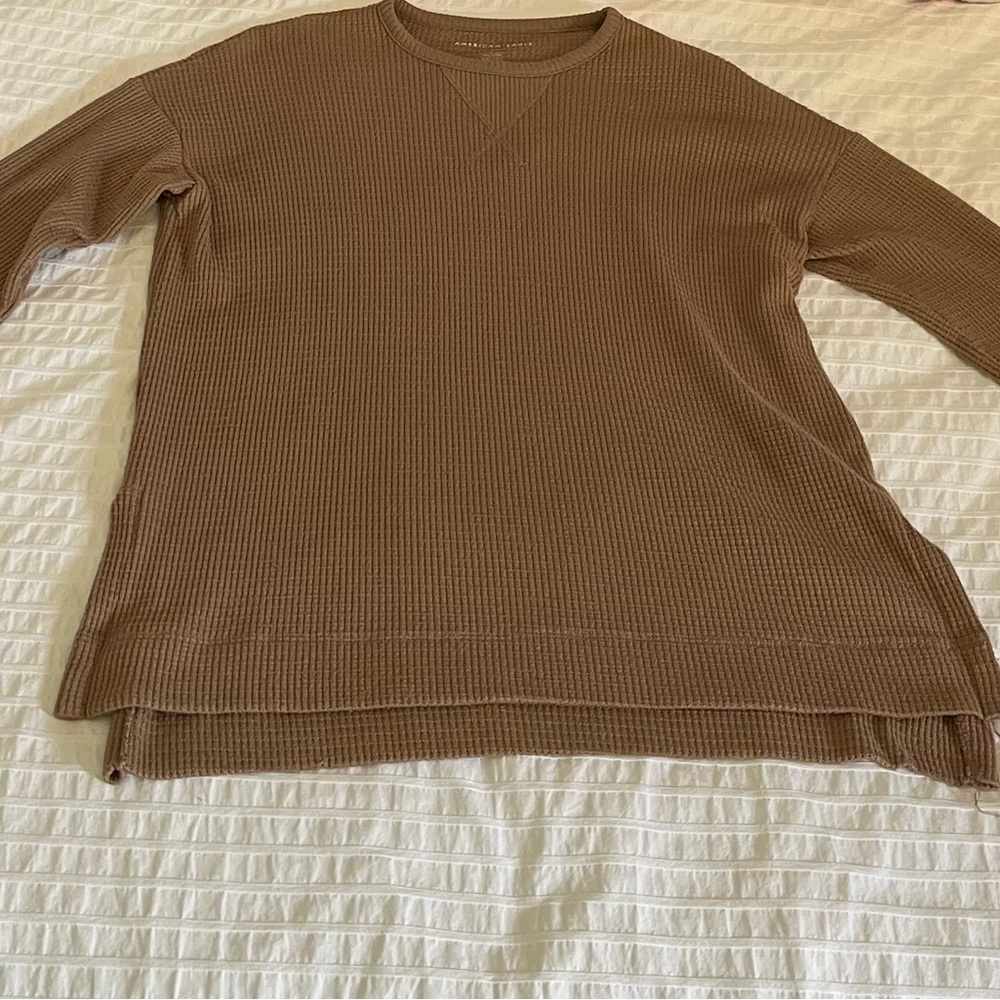 American Eagle Outfitters Brown Crewneck Sweater Soft Knit